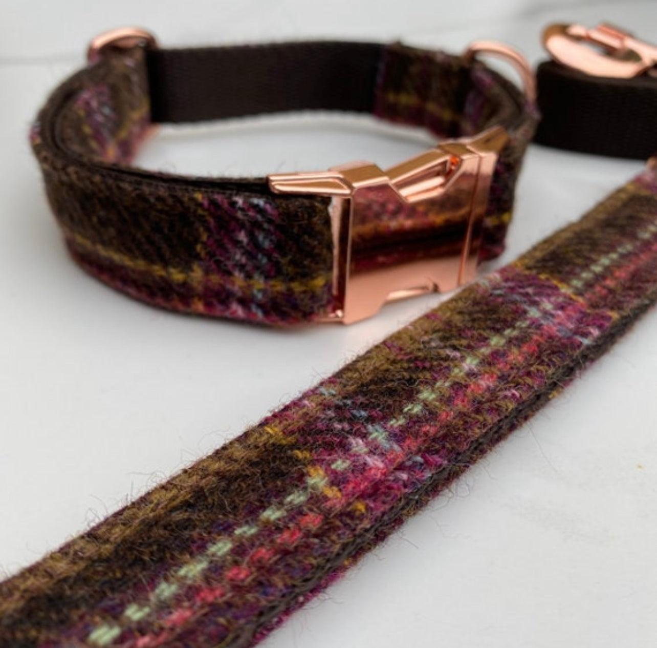 Autumn Pastel Tweed Dog Collar Bow & Lead Set Hunter & Co.