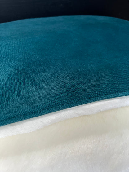 Teal Blue Woven Snuggle Cave Dog Bed Dash Of Hounds