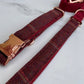 Dark Red Overcheck Tweed Dog Collar Bow & Lead Set Hunter & Co.