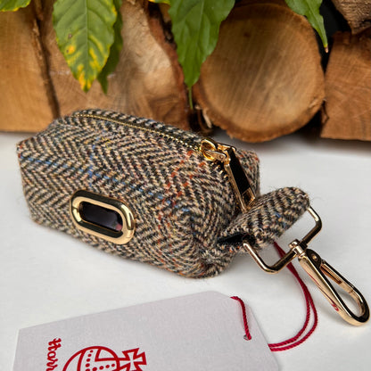 Heritage Brown Herringbone Harris Tweed® Poo Bag Holder Hunter & Co.