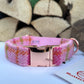 Harris Tweed® Pink Tweed Dog Collar Bow & Lead Set Hunter & Co.