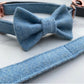 Harris Tweed® Baby Blue Tweed Dog Collar Bow & Lead Set Hunter & Co.