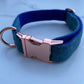 Aqua Marine Blue Tweed Dog Collar Bow & Lead Set Hunter & Co.
