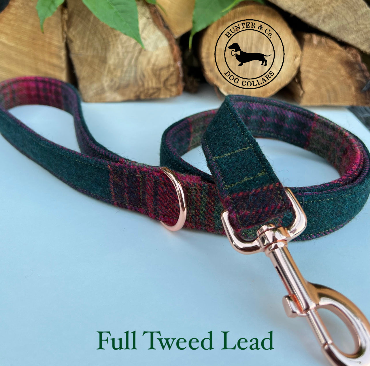 Teal Pink Tweed Dog Lead Hunter & Co.