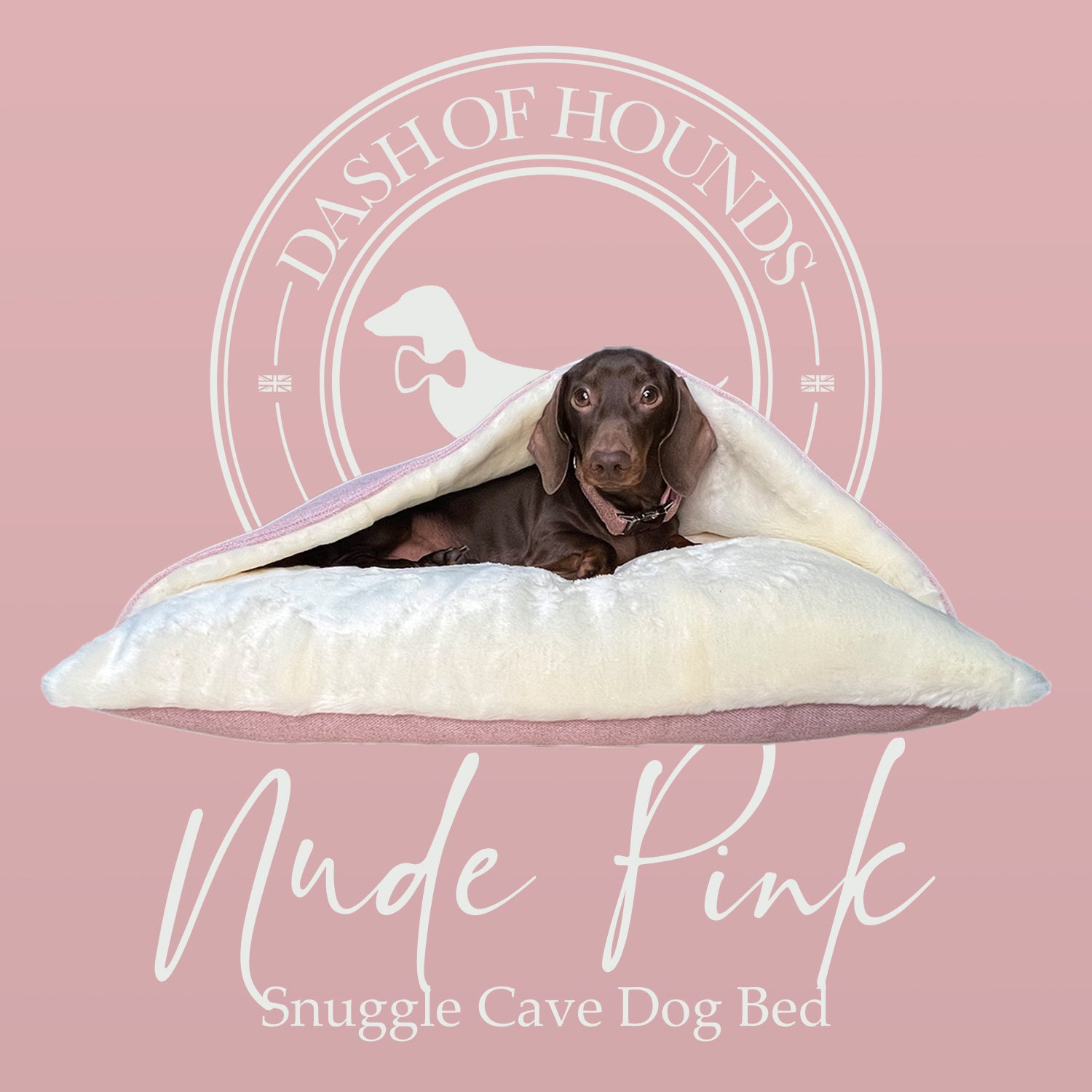 Nude Pink Snuggle Cave Dog Bed Dash Of Hounds